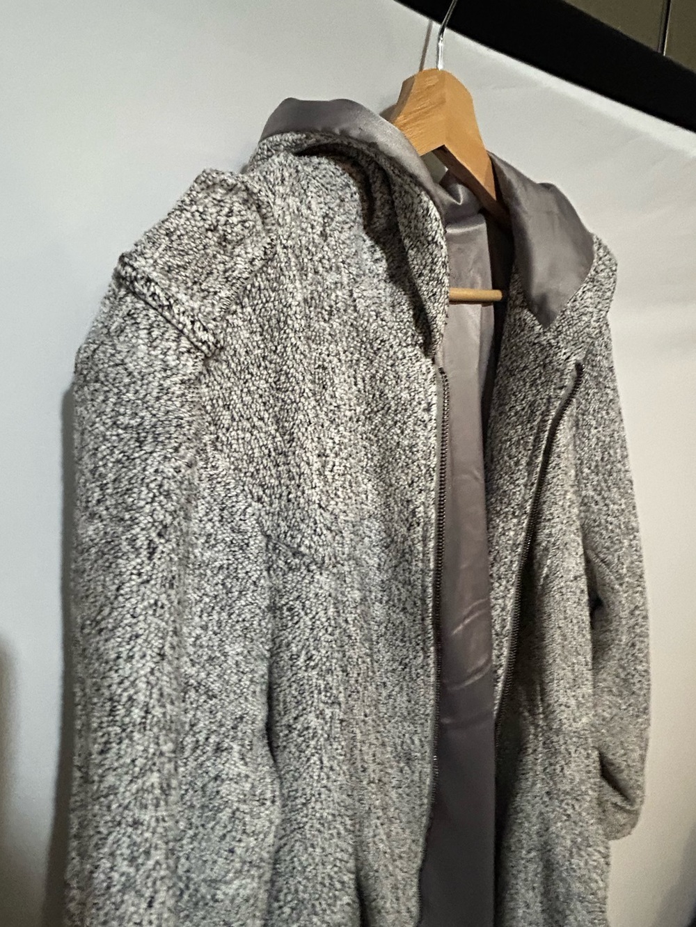 Torrid Grey Brushed Hacci Hooded A-Line Coat 1X - Picture 2 of 7
